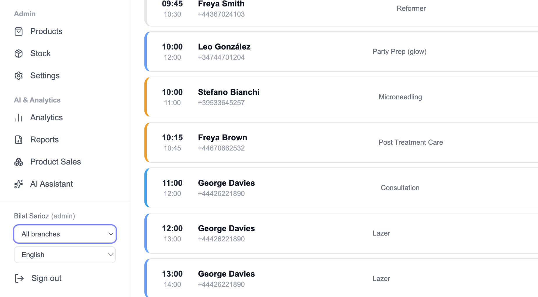 Branch switcher and language options